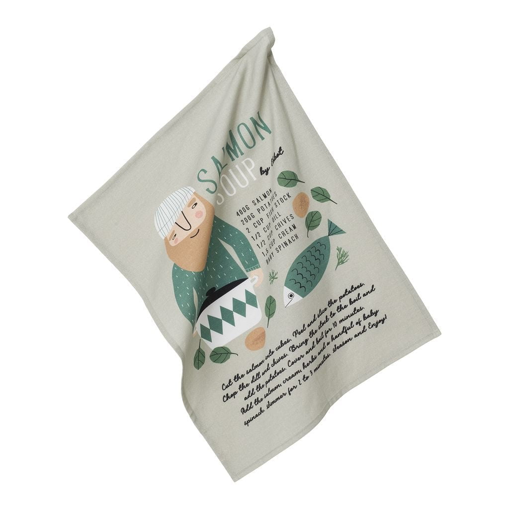 Spira Kompis Tea Towel Ebbot Salmon Soup, 47x65 Cm