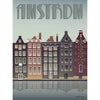 Vissevasse Amsterdam Kanalhäuser Poster, 15 X21 Cm