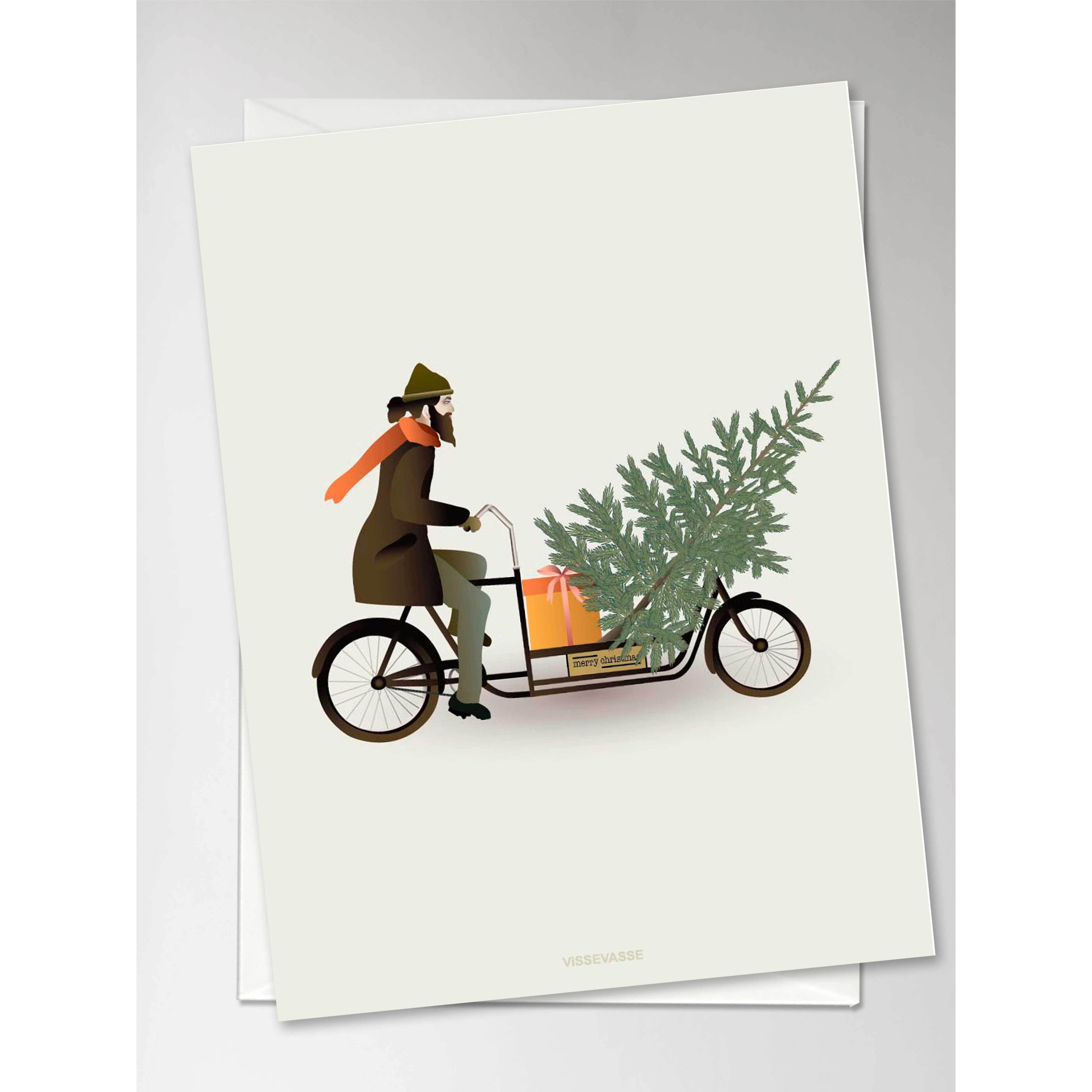 Vissevasse Bike With Christmas Tree Grußkarte, 10,5x15cm-Vissevasse-Vissevasse-5713138801702-F-2018-017-XS-VIS-inwohn