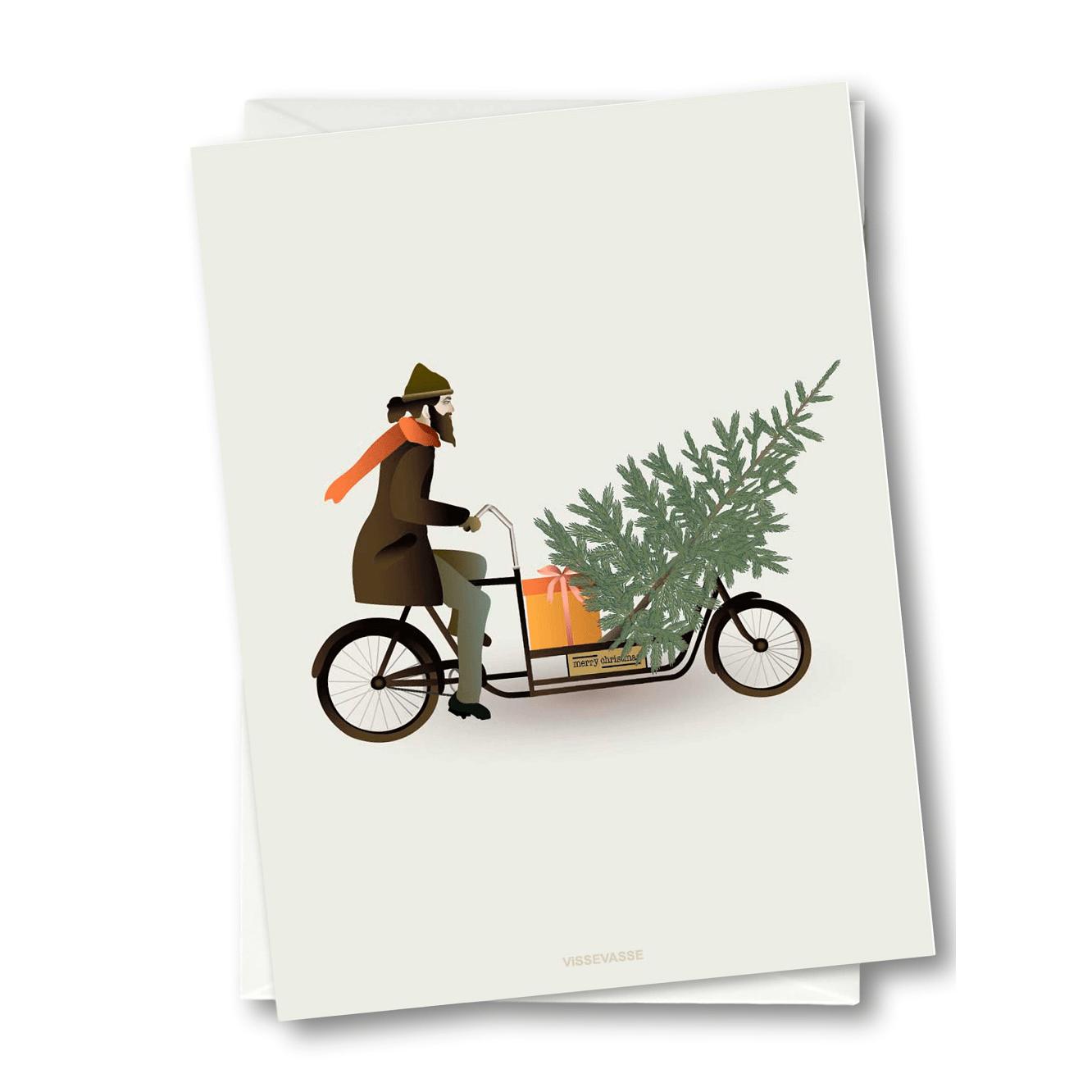 Vissevasse Bike With Christmas Tree Grußkarte, 10,5x15cm-Vissevasse-Vissevasse-5713138801702-F-2018-017-XS-VIS-inwohn