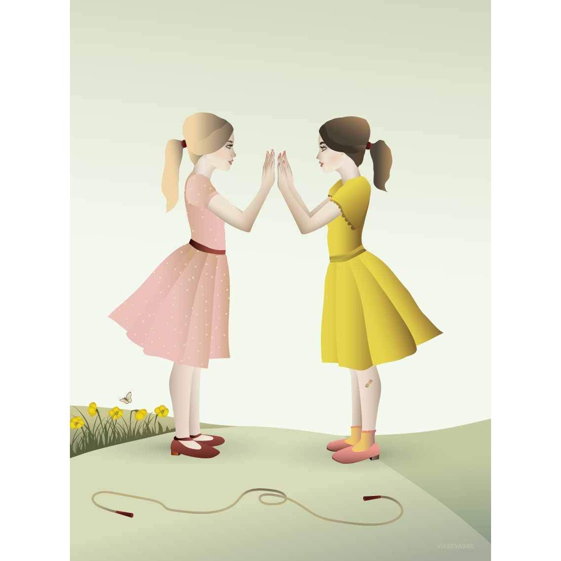 Vissevasse Hand-Clapping Girl Poster, 15X21 Cm-Wanddekoration-Vissevasse-5713138723813-F-2017-238-S-VIS-inwohn