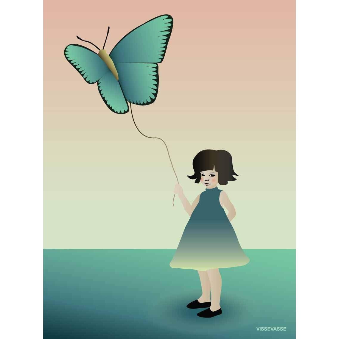 Vissevasse Mädchen Mit Dem Schmetterling Poster, 15X21 Cm-Wanddekoration-Vissevasse-5713138601517-F-2016-015-S-VIS-inwohn