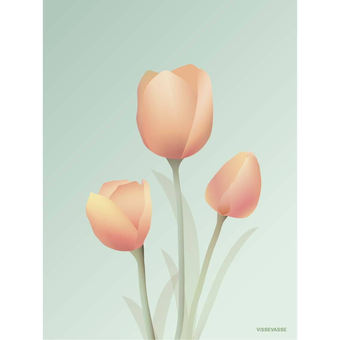 Vissevasse Tulpen Grußkarte, Minz, 10,5x15cm-Vissevasse-Vissevasse-5713138604303-F-2016-043-XS-VIS-inwohn